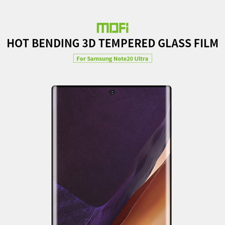 For Samsung Galaxy Note20 Ultra MOFI 9H 3D Explosion Proof Thermal Bending Full Screen Covered With Tempered Glass Film���Ultrasonic fingerprint unlock���(Black)
