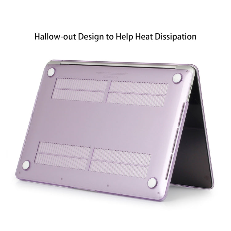 ENKAY Hat-Prince 3 in 1 For MacBook Pro 13 inch A2289 / A2251 (2020) Crystal Hard Shell Protective Case + US Version Ultra-thin TPU Keyboard Protector Cover + Anti-dust Plugs Set(Purple)