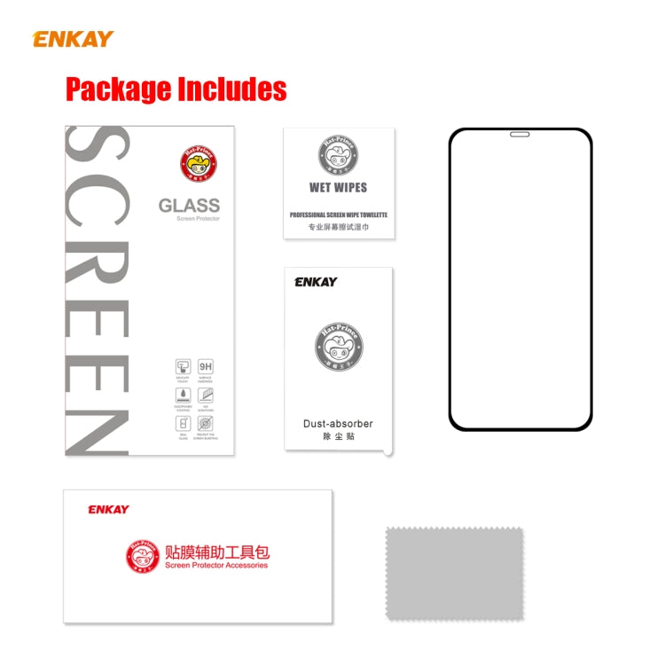 For iPhone iPhone 12 / 12 Pro ENKAY Hat-Prince Full Glue 0.26mm 9H 2.5D Tempered Glass Full Coverage Film - iPhone 12 / 12 Pro Tempered Glass by ENKAY | Online Shopping South Africa | PMC TechLife | Buy Now Pay Later Mobicred