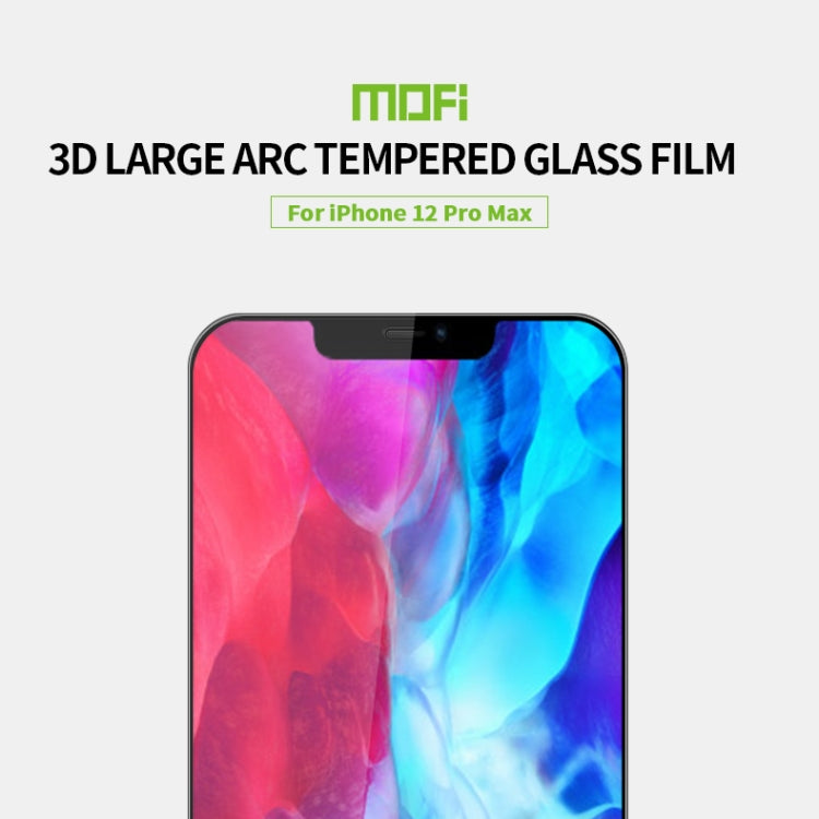 For iPhone 12 Pro Max MOFI 9H 3D Explosion-proof Curved Screen Tempered Glass Film(Black)