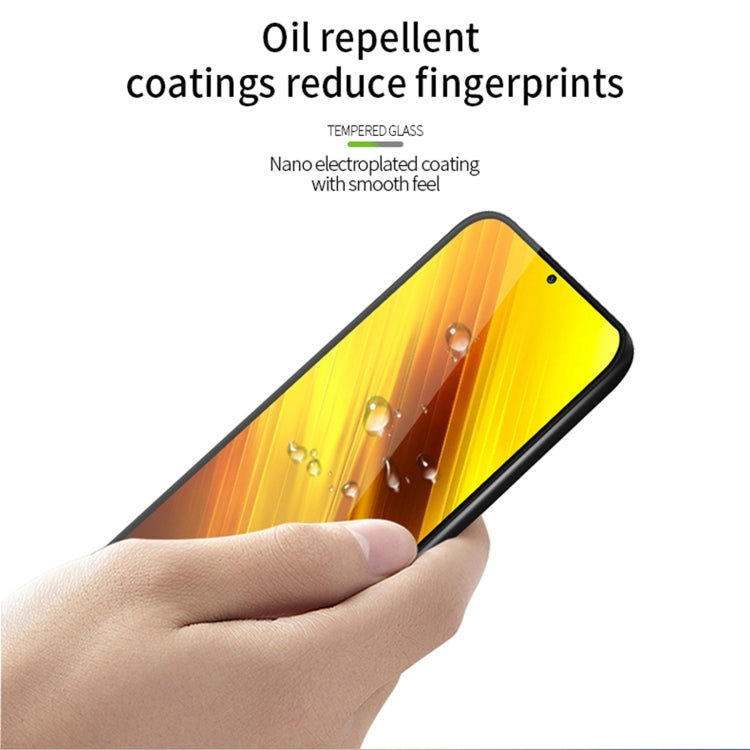 For Xiaomi Poco X3 / X3 NFC MOFI 9H 3D Explosion-proof Curved Screen Tempered Glass Film(Black)