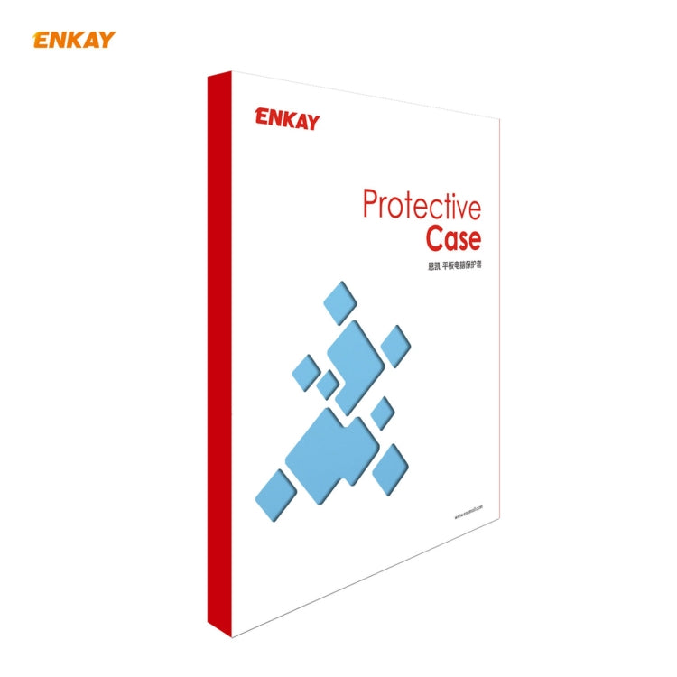 For Samsung Galaxy Tab A7 10.4 T500 / T505 2020 / 2022 ENKAY Horizontal Flip PU Leather + TPU Smart Case with Holder & Sleep / Wake-up Function(Cyan)