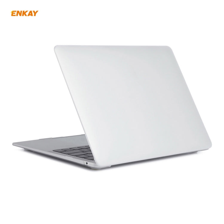 ENKAY 3 in 1 Matte Laptop Protective Case + US Version TPU Keyboard Film + Anti-dust Plugs Set for MacBook Air 13.3 inch A2179 & A2337 (2020)(White)