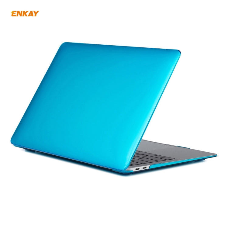 For MacBook Air 13.3 inch A2179 & A2337 2020 ENKAY 3 in 1 Crystal Laptop Protective Case + US Version TPU Keyboard Film + Anti-dust Plugs Set(Light Blue)