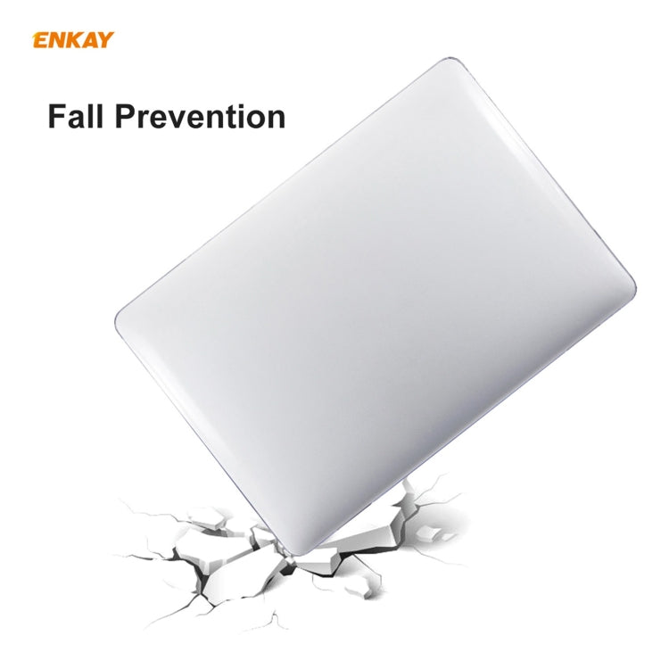 ENKAY 3 in 1 Crystal Laptop Protective Case + US Version TPU Keyboard Film + Anti-dust Plugs Set for MacBook Pro 16 inch A2141 (with Touch Bar)(Grey)