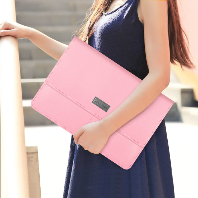 Litchi Pattern PU Leather Waterproof Ultra-thin Protection Liner Bag Briefcase Laptop Carrying Bag for 13-14 inch Laptops(ROSE GOLD) - 13.3 inch by PMC TechLife | Online Shopping South Africa | PMC TechLife | Buy Now Pay Later Mobicred