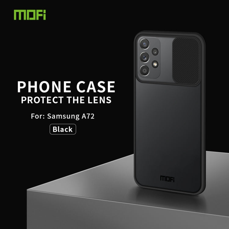 For Samsung Galaxy A72 5G / 4G MOFI Xing Dun Series Translucent Frosted PC + TPU Privacy Anti-glare Shockproof All-inclusive Protective Case(Black)