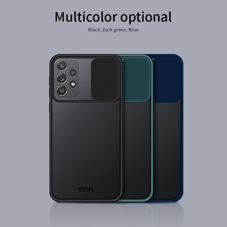 For Samsung Galaxy A72 5G / 4G MOFI Xing Dun Series Translucent Frosted PC + TPU Privacy Anti-glare Shockproof All-inclusive Protective Case(Blue)