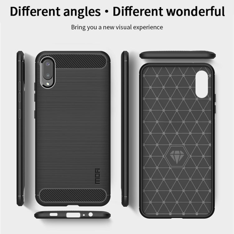 For Samsung Galaxy A02 / M02 MOFI Gentleness Series Brushed Texture Carbon Fiber Soft TPU Case(Red)