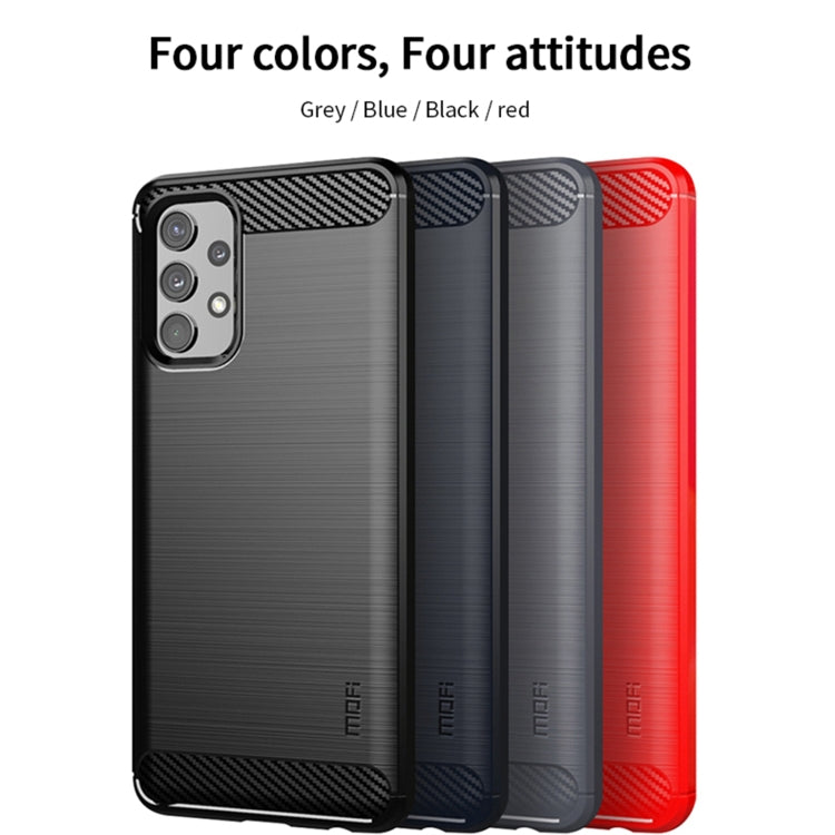 For Samsung Galaxy A32 4G(US Version) MOFI Gentleness Series Brushed Texture Carbon Fiber Soft TPU Case(Black)