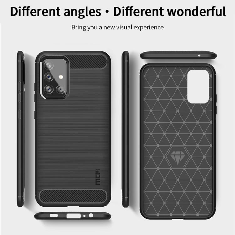 For Samsung Galaxy A72 5G/4G MOFI Gentleness Series Brushed Texture Carbon Fiber Soft TPU Case(Red)