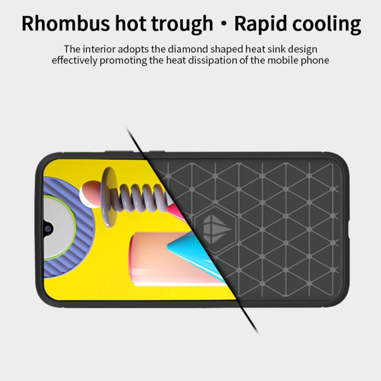 For Samsung Galaxy M31/ F41/ M21s/ M31 Prime MOFI Gentleness Series Brushed Texture Carbon Fiber Soft TPU Case(Red)