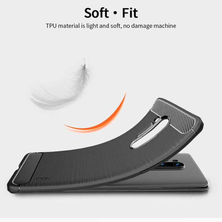 For OnePlus 8 Pro MOFI Gentleness Series Brushed Texture Carbon Fiber Soft TPU Case(Black)
