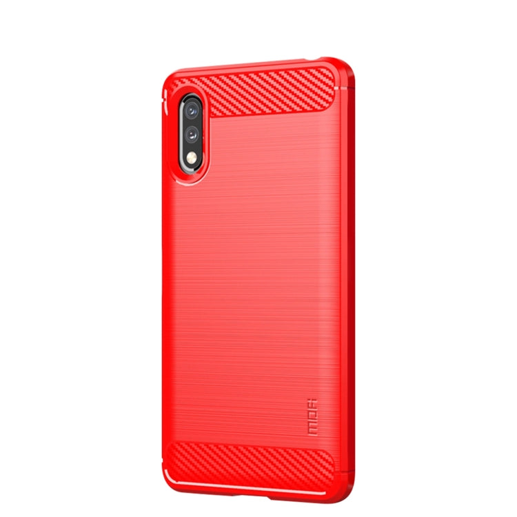 For Sony Xperia ACE ll MOFI Gentleness Series Brushed Texture Carbon Fiber Soft TPU Case(Red)