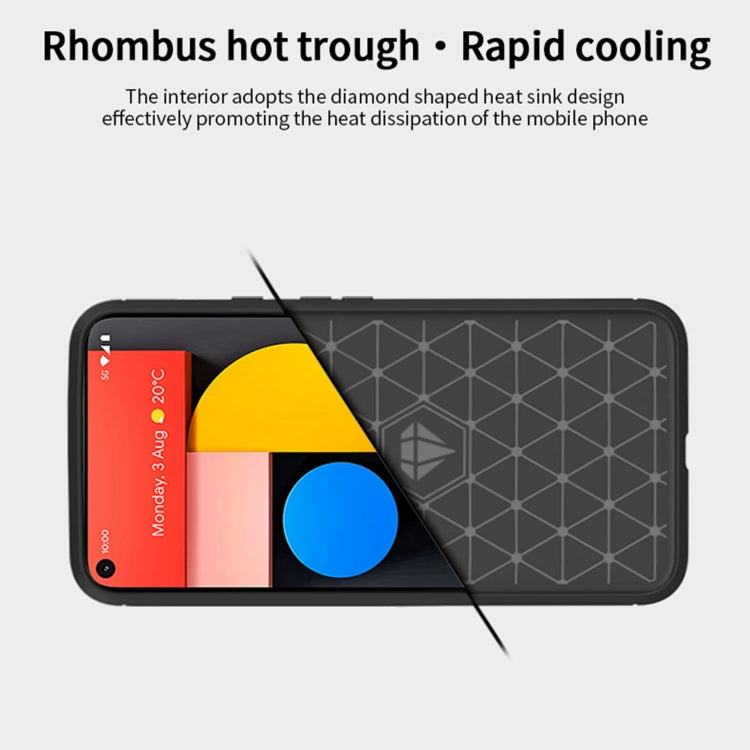For Google Pixel 5a 5G MOFI Gentleness Series Brushed Texture Carbon Fiber Soft TPU Case(Blue)