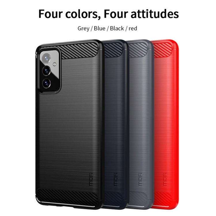 For Samsung Galaxy A82 / Quantum2 MOFI Gentleness Series Brushed Texture Carbon Fiber Soft TPU Case(Blue)