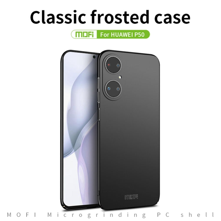 For Huawei P50 MOFI Frosted PC Ultra-thin Hard Case(Black)