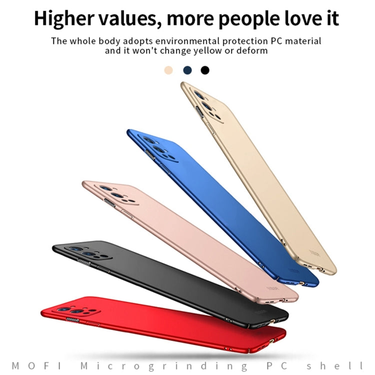 For OnePlus 9R MOFI Frosted PC Ultra-thin Hard Case(Gold)