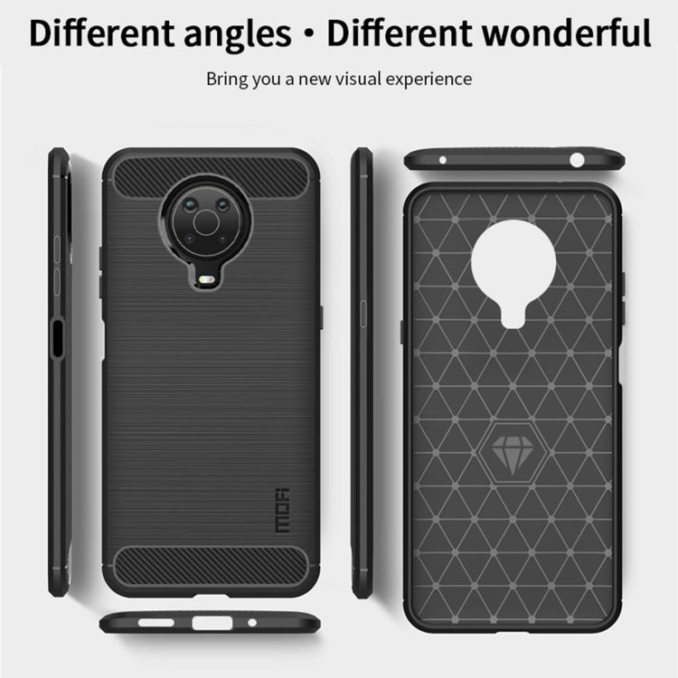 For Nokia G10 / G20 / 6.3 MOFI Gentleness Series Brushed Texture Carbon Fiber Soft TPU Case(Red)
