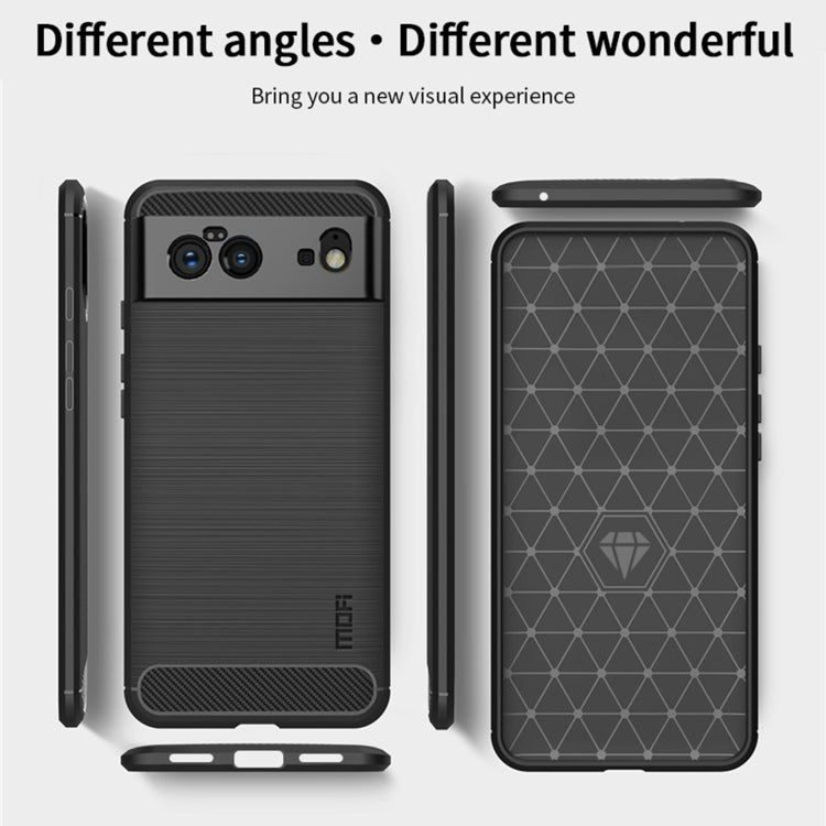 For Google Pixel 6 MOFI Gentleness Series Brushed Texture Carbon Fiber Soft TPU Case(Blue)