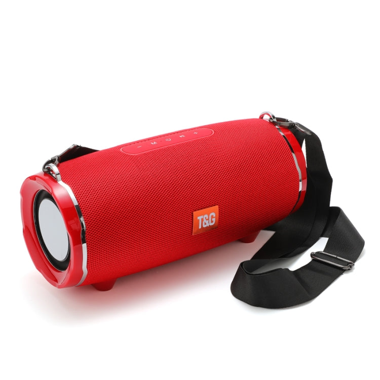 T&G TG187 Portable Water-resistant Wireless Bass Surround Bluetooth Speaker with Shoulder Strap, Support FM / TF Card(Red)