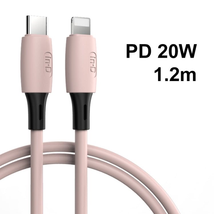 ENKAY Hat-Prince ENK-CB209 PD 20W 3A Type-C to 8 Pin Silicone Data Sync Fast Charging Cable, Cable Length: 1.2m(Pink)