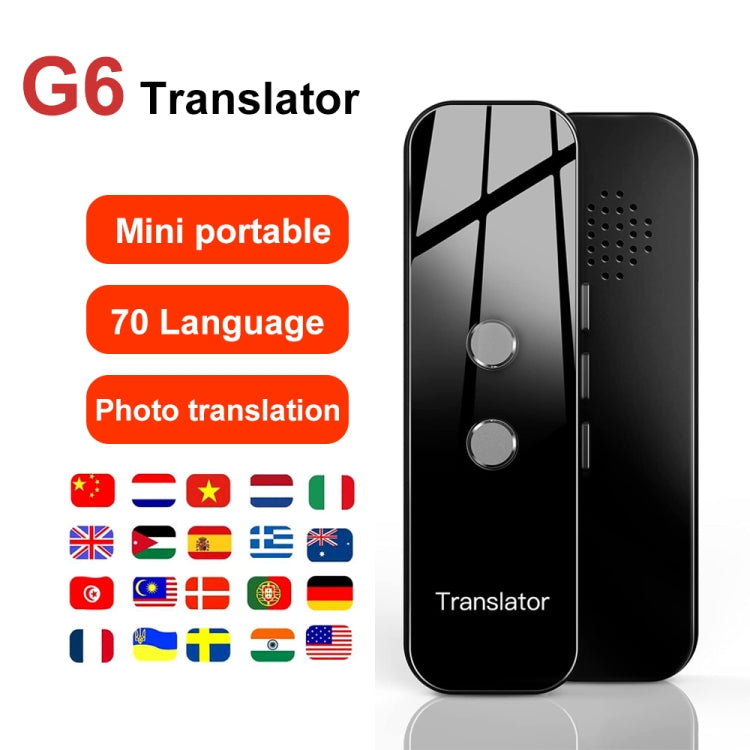 G6 Portable Instant Real Time Voice Translator Multi Language Voice Personal Travel Assistant Translator(Gray) - by PMC Jewellery | Online Shopping South Africa | PMC Jewellery