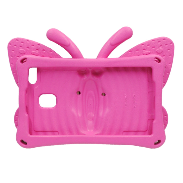 For Huawei MediaPad M5 8.4 / M6 8.4/ M3 8.0 / M3 8.4 / T3 8.0 / Honor Waterplay 8.0 Butterfly Kickstand EVA Children Tablet Case(RoseRed)