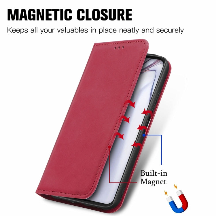 For Blackview A100 Retro Skin Feel Business Magnetic Horizontal Flip Leather Case with Holder & Card Slots & Wallet & Photo Frame(Red)