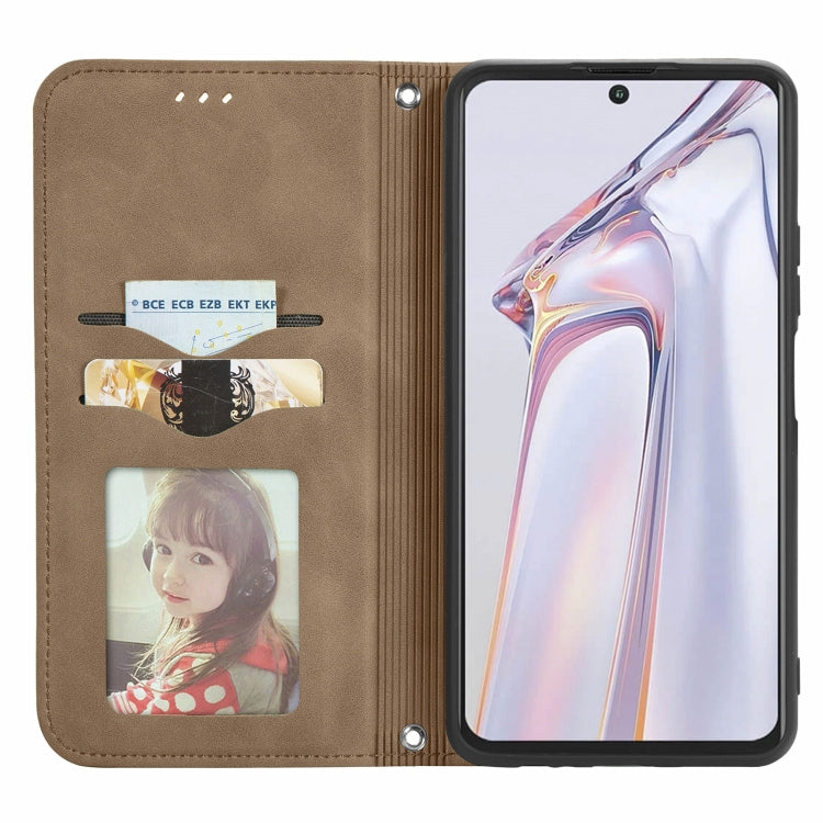 For Blackview A100 Retro Skin Feel Business Magnetic Horizontal Flip Leather Case with Holder & Card Slots & Wallet & Photo Frame(Brwon)