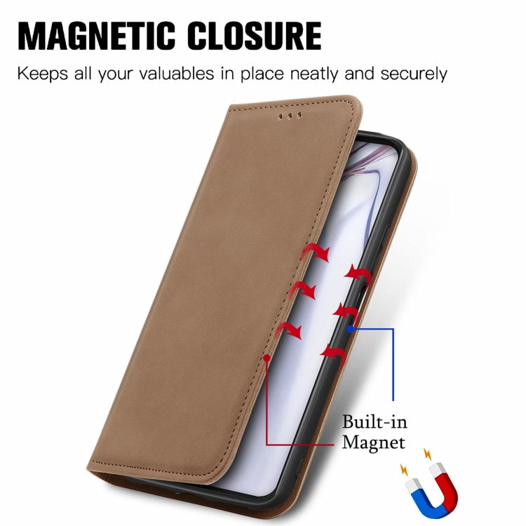 For Blackview A100 Retro Skin Feel Business Magnetic Horizontal Flip Leather Case with Holder & Card Slots & Wallet & Photo Frame(Brwon)