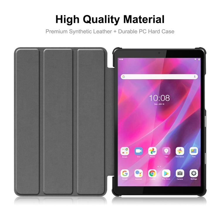 For Lenovo Tab M8 1/2/3 ENKAY Custer Texture Horizontal Flip PU+PC Leather Case with Three-folding Holder(Dark Blue)