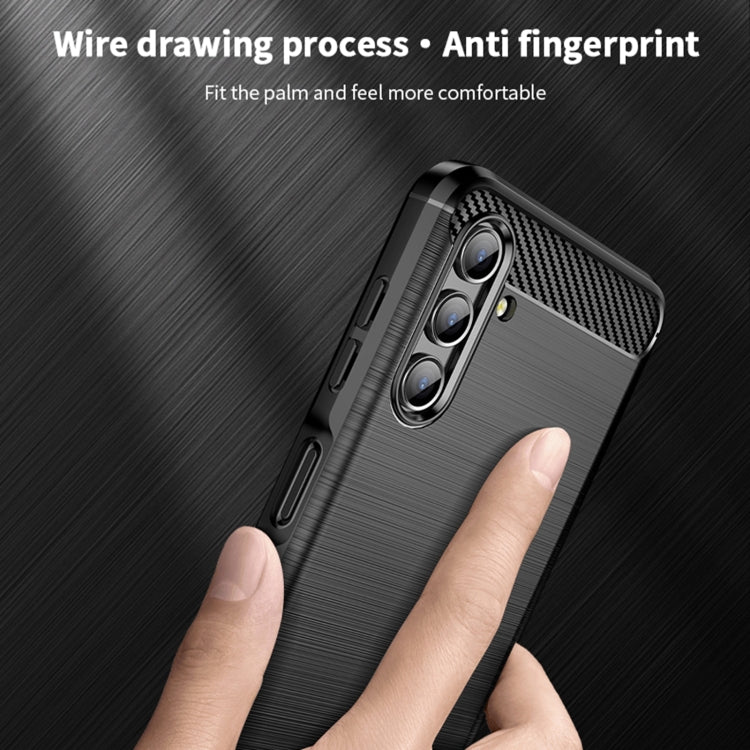 For Samsung Galaxy A13 5G MOFI Gentleness Series Brushed Texture Carbon Fiber Soft TPU Case(Black)