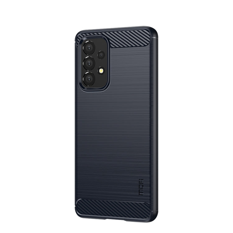For Samsung Galaxy A53 5G MOFI Gentleness Brushed Carbon Fiber Soft TPU Case(Blue)