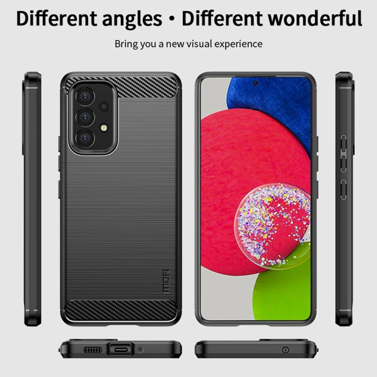 For Samsung Galaxy A53 5G MOFI Gentleness Brushed Carbon Fiber Soft TPU Case(Blue)