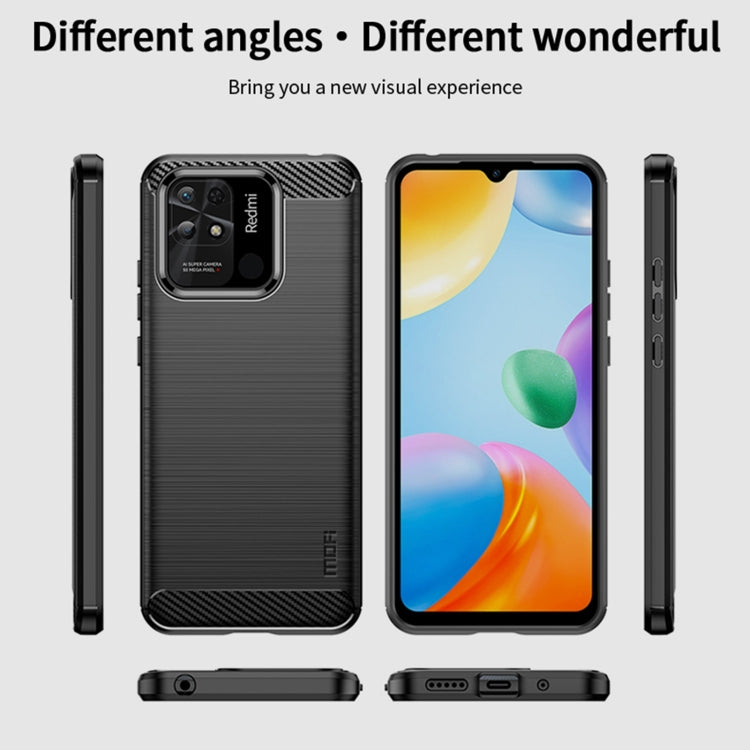 For Xiaomi Redmi 10C MOFI Gentleness Brushed Carbon Fiber Soft TPU Case(Gray)