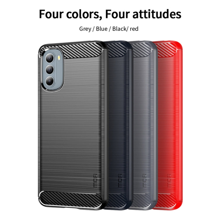 For Motorola Moto G31/G41 MOFI Gentleness Series Brushed Texture Carbon Fiber TPU Phone Case(Black)