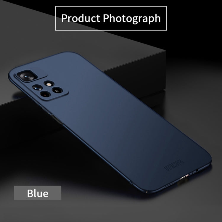 For Redmi Note 11 5G / Note11S 5G / Poco M4 Pro 5G MOFI Frosted PC Ultra-thin Hard Phone Case(Blue)