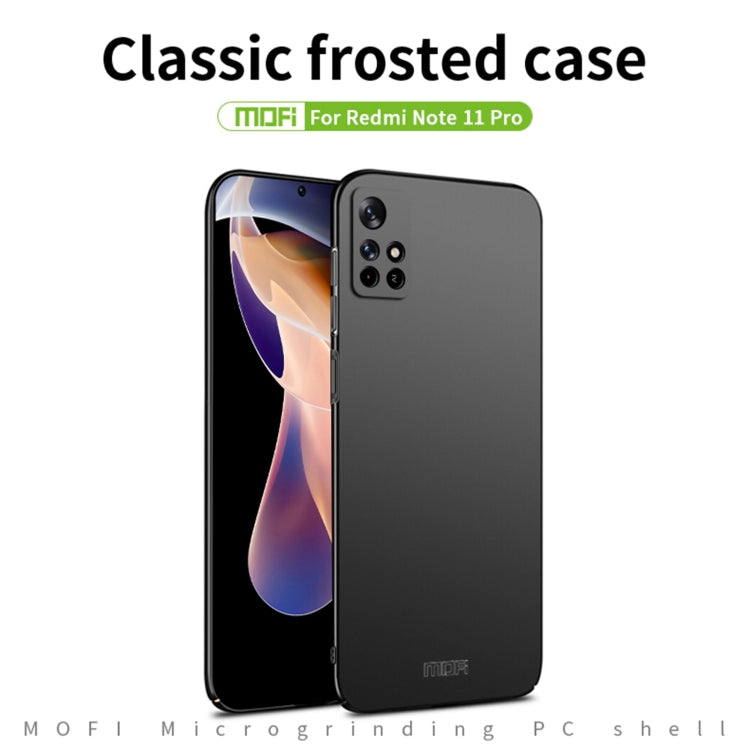 For Xiaomi Redmi Note 11 Pro 5G / Note 11 Pro+ 5G MOFI Frosted PC Ultra-thin Hard Phone Case(Blue)
