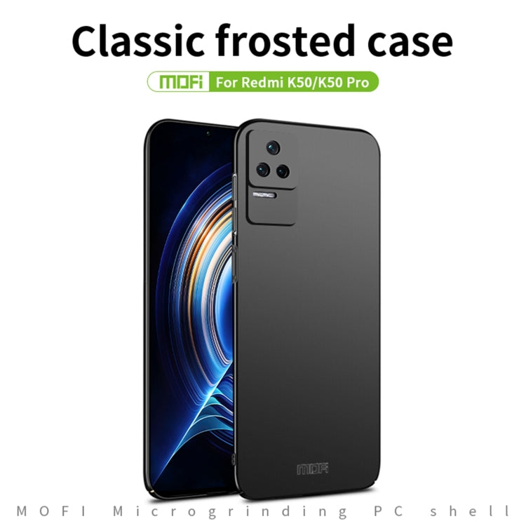 For Xiaomi Redmi K50 / K50 Pro MOFI Frosted PC Ultra-thin Hard Phone Case(Black)