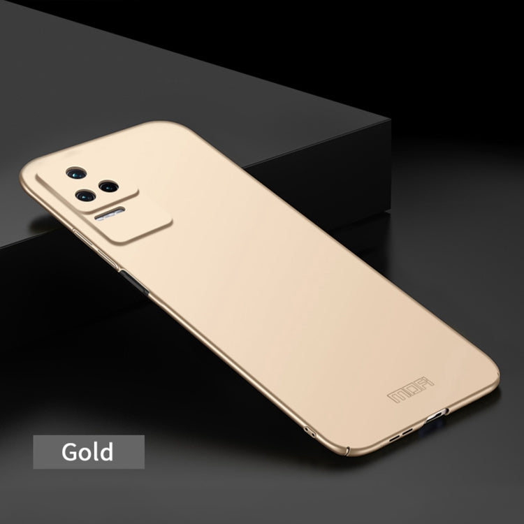 For Xiaomi Redmi K50 / K50 Pro MOFI Frosted PC Ultra-thin Hard Phone Case(Gold)