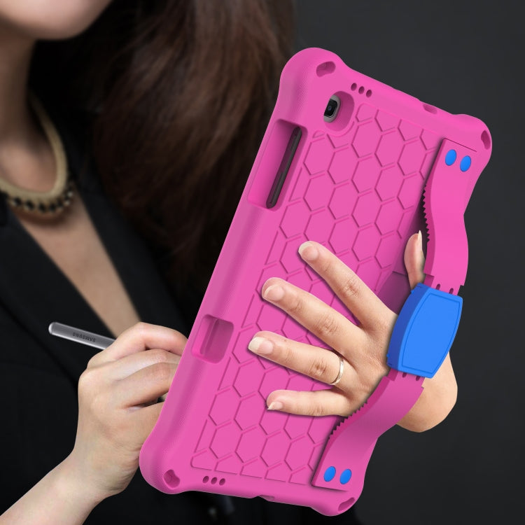 For Lenovo X306 / X606 / K10 Honeycomb EVA + PC Shockproof Tablet Case with Strap(Rose Red+Blue)