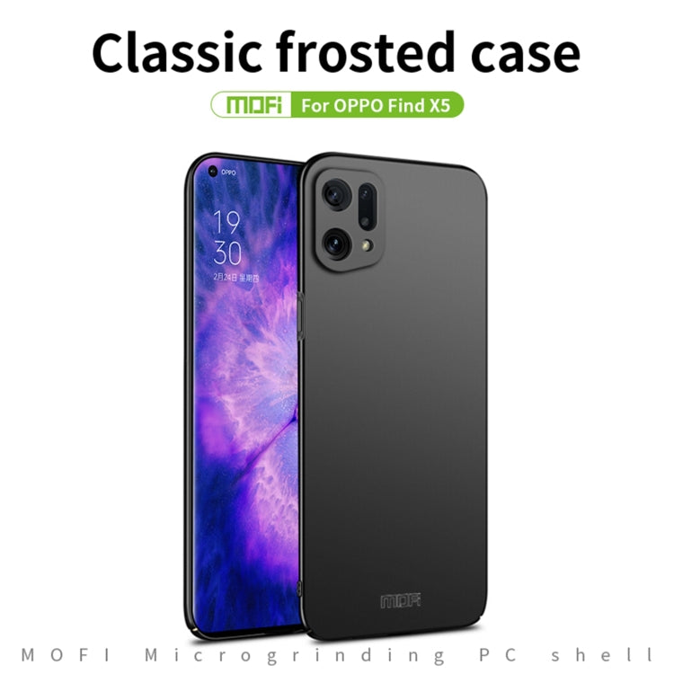 For OPPO Find X5 MOFI Frosted PC Ultra-thin Hard Case(Black)