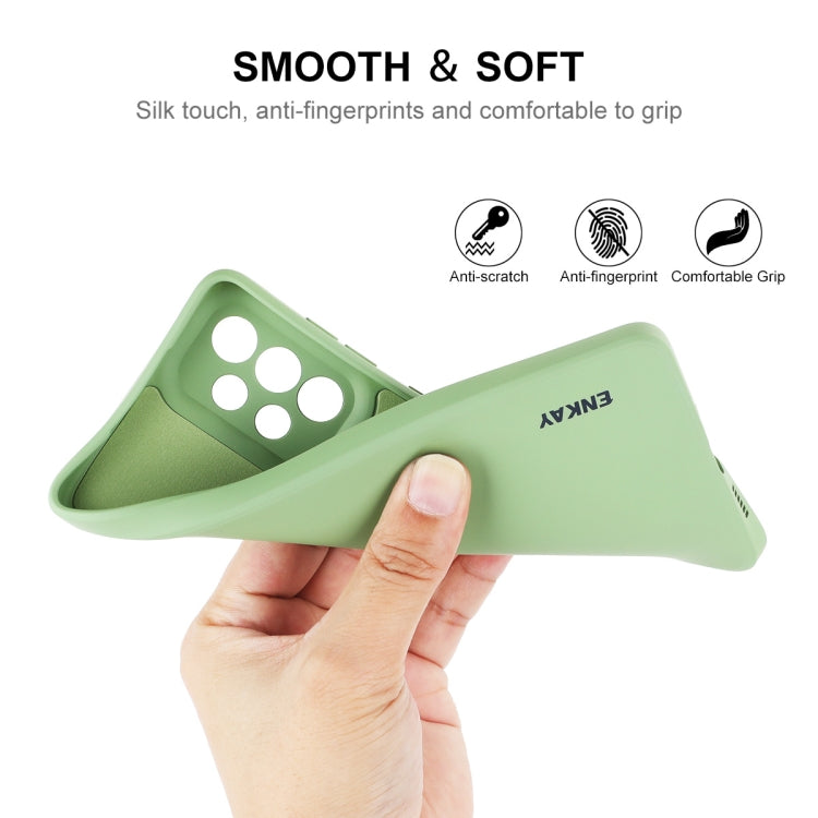 For Samsung Galaxy A73 5G ENKAY Liquid Silicone Soft Shockproof Phone Case(Light Green)