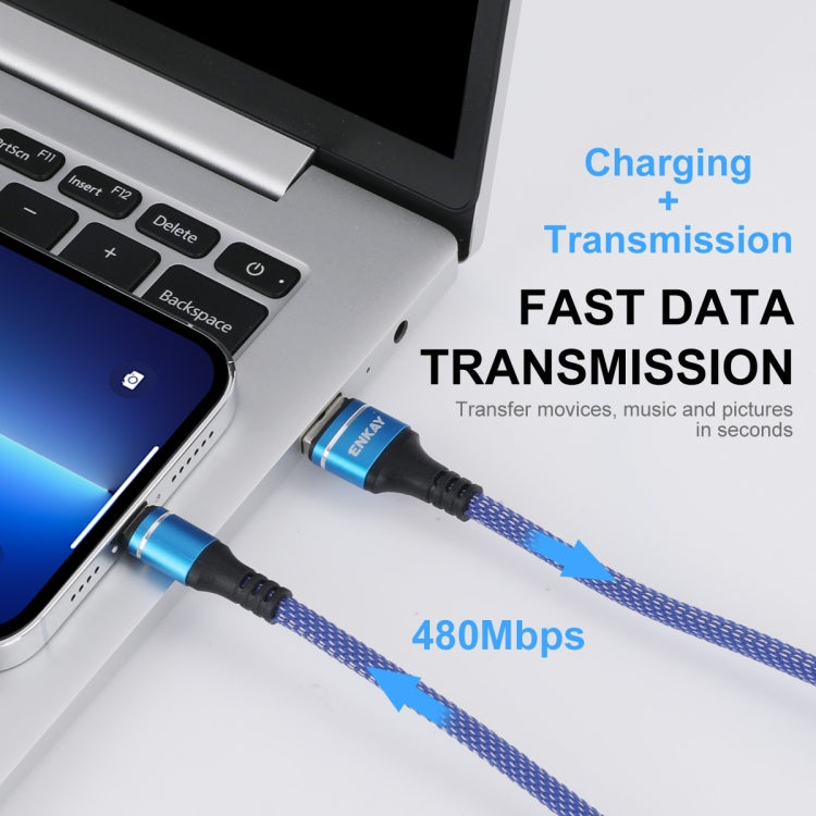 ENKAY ENK-CB121 1.5m 3 in 1 USB 3.0 to Type-C / 8 Pin / Micro USB 5A Fast Charging Cable(Black+Red)