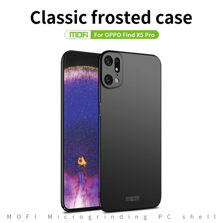 For OPPO Find X5 Pro MOFI Frosted PC Ultra-thin Hard Case(Black)
