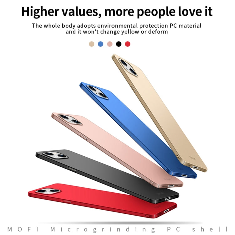 For iPhone 14 Plus MOFI Frosted PC Ultra-thin Hard Case (Black)