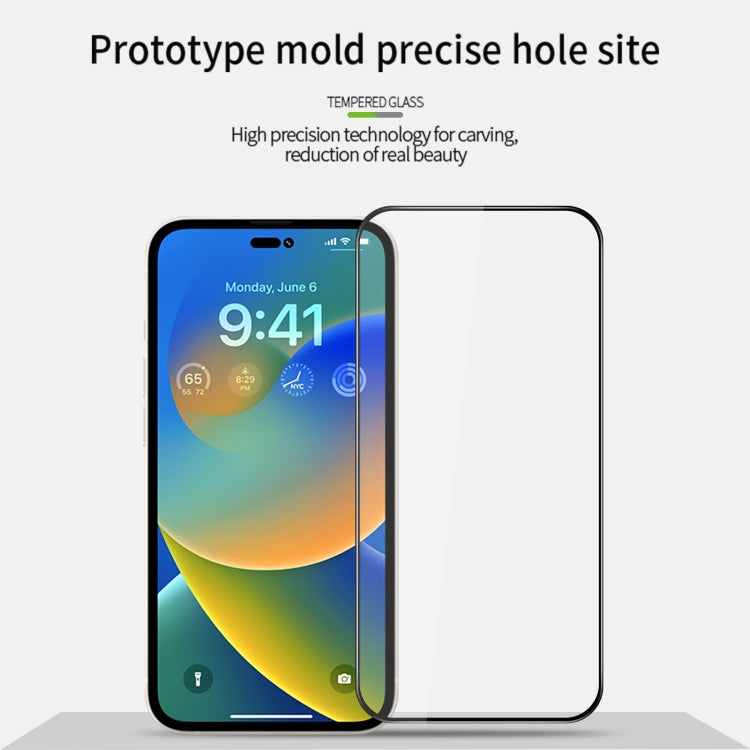 For iPhone 14 Pro Max MOFI 9H 3D Explosion-proof Curved Screen Tempered Glass Film(Black)