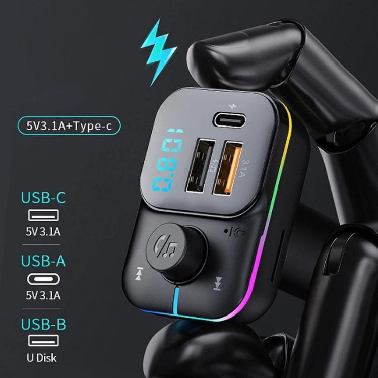 C24 Car Bluetooth MP3 Player Fast Charging FM Transmitter Wireless Handsfree