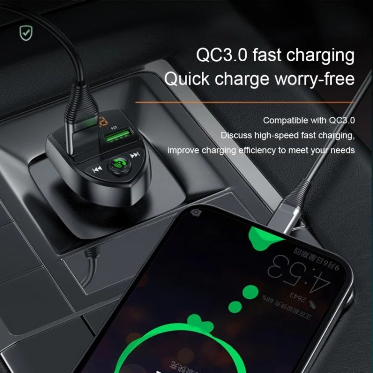 C8 Car U Disk Bluetooth Player Fm Transmitter QC3.0 Dual USB Ports Fast Charging